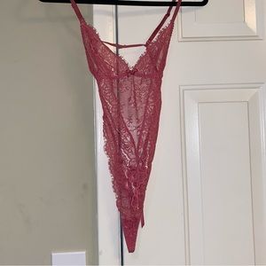 Pink VS lace teddy lingerie
